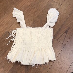 Lucca Off White Smocked Women's Top Small - C27-044